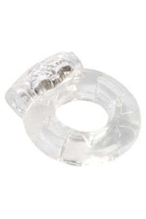 Толстое прозрачное эрекционное кольцо с вибратором