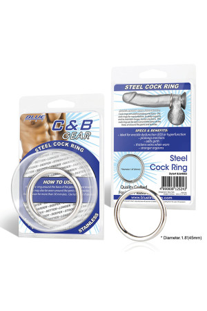 Стальное эрекционное кольцо STEEL COCK RING - 4.8 см.