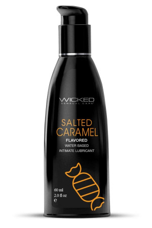 Лубрикант с ароматом соленой карамели Wicked Aqua Salted Caramel - 60 мл.