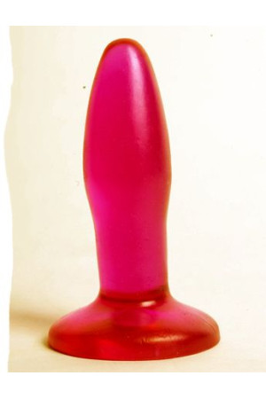Розовая анальная пробка с широким основанием - 10 см.