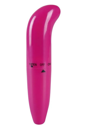 Ярко-розовый мини-вибратор для G-стимуляции - 15,5 см.