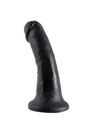 Чёрный фаллоимитатор с присоской 6  Cock - 15,2 см.