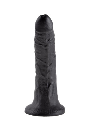 Чёрный фаллоимитатор с присоской 7  Cock - 17,8 см.