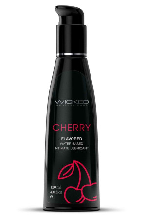 Лубрикант с ароматом сладкой вишни Wicked Aqua Cherry - 120 мл.