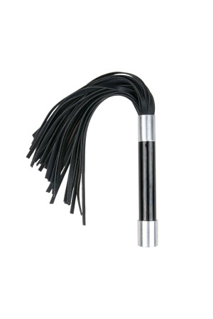 Черная плеть Easytoys Flogger With Metal Grip - 38 см.