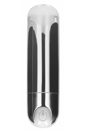 Серебристая перезаряжаемая вибропуля 7 Speed Rechargeable Bullet - 7,7 см.