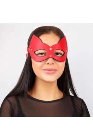 Красно-черная игровая маска с ушками